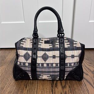 Rebecca Minkoff Riley Embroidered Satchel Bag Leather Details